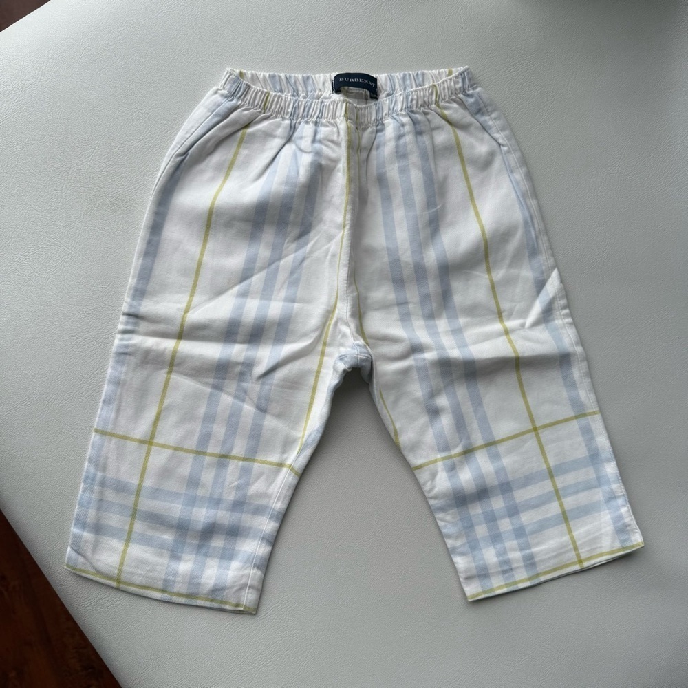 Baby kids shirt button down short sleeves + pants 6/9 months Burberry blue - Picture 4 of 5